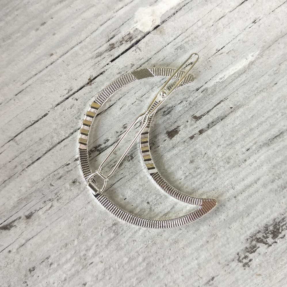 *3 for $12*Silver Moon Geometric Hair Barrette - Picture 4 of 7